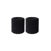 carduran 2Pcs Wristbands Absorb Sweat Towel Wrist Protector for Sports Strength Training Black