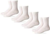Carolina Ultimate Mens Non-Binding Diabetic Cotton Crew Socks 4 Pair Pack (Shoe Size: 9-13 / Sock Size: 10-13, White)