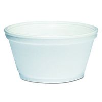 Dart 8SJ20 Foam Container, 8oz, White (Case of 1000)