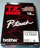 Brother 0.7" Black on White Flexible ID Tape (26.2')