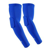 Nooz Compression Recovery Full Length Arm Sleeves Tights w/Elbow Hex Padding for Men and Women - Royal Blue, X-Large (1 Pair)