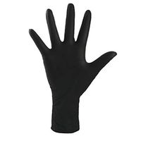 Aotifu 100 Pcs Gloves- Rubber Medical Nitrile Gloves,Disposable Gloves, Powder Free, Latex Free Disposable Exam Gloves (Black,L)