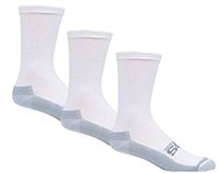 Cushioned Diabetic Socks Womens White Active Fit Crew Sock 3 Pack | Seamless Toe | Sock Size 9-11