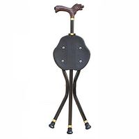 FISHD Faucet Cane Stool 3 Legs Crutch Seat with LED Light Massage Cushion Non-Slip Foot Cover Convenient for The Elderly Safe Secure,Easy to Carry,B