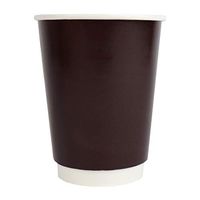 12 oz Disposable Paper Coffee Cups - Double Wall Brown Hot Paper Cups - Extremely - Hot Cup Factory - 25 Count