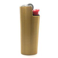 Lucklybestseller Vintage Metal Lighter Case Cover Holder for BIC Mini Lighter J5 (Gold)
