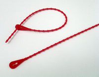 8-3/4" Releasable Beaded Nylon Cable Tie Fasteners with 18 lb. Tensile Strength - Red (1000 Ties) - AB-84-2-08R