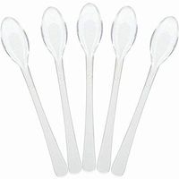 Amscan 407801.86 Plastic Mini disposable-spoons, 4", Clear