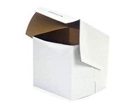 Bakery Boxes - 4x4x4" White Bakery Boxes 1 - Piece Lock Corner Box - (200 Per Pack) - WRAPS-BBWH444