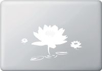 The Lotus Pond - Macbook or Laptop Decal (7.5"w x 4.5"h) (Color Variations Available) (WHITE)
