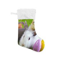 Personalized Christmas Stocking Easter White Rabbit Duckling Eggs Santa Xmas Tree Decor Socks Gift Kids Fireplace/Restaurant/Hotel/Club/bar
