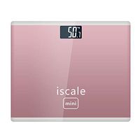 Shentesel Mini Electronic Digital Weight Scale Tempered Glass LED Display Body Fat Scale - Rose Red