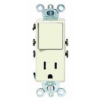 Leviton 5625-ASP 15 Amp, 120 Volt, Combination Decora Switch/Receptacle, New Rocker Style, Premium Spec Grade, Almond