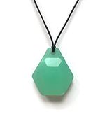 Chew Necklace Sensory Tough Hexagon -Chewable Silicone Pendant Bitey Beads (Green)