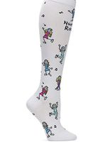 Nurse Mates EKG Heart and Holiday Compression Trouser Socks, Nurses Rock, One Size