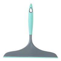 Vigar Hergo Squeegee, Grey and Turquoise, 9-1/4 inches, Space-Saving Hanging Hole for Quick-Drying
