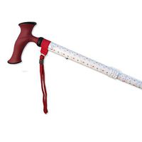 Charming Canes Adjustable Folding Walking Cane with Comfortable Grip, Wrist Strap, and Carrying Case – Travel Friendly! (White Small Red Flowers)
