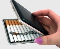 Hehing Males Great Slim Metal Cigarette Holder Case (Black)