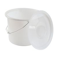 DMI Universal Replacement Plastic Commode Pail with Lid, 12 quarts, Durable and Sturdy, Easy to Clean, Clear