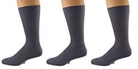 Sierra Socks Men's Diabetic Cotton Dress Casual Crew Ribbed Smooth Toe M11 (Shoe Size 10-12, Sock Size 10-13, Gray 3 Pair)