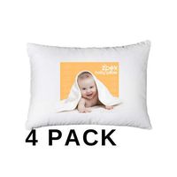 [4-Piece] 2 Pillows & 2 Pillowcases | Baby Toddler Pillows with Pillowcases | 13" X 18" Toddler Pillow Set | 100% Soft Organic Cotton | Zpex Baby Pillow & Pillowset