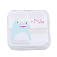 lehao Portable Mini Cartoon Kawaii Drug Storage Pill Box Medicine Case for Healthy Care Empty Drugs Box,Green