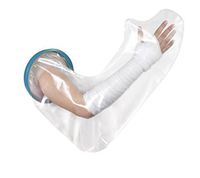 Adult Full Arm Cast Cover for Shower & Bath, Waterproof Clear Reusable Bandage and Cast Protector Bath Watertight Protection to Hands, Wrists, Fingers for Wounds & Burns (Long arm)