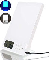 Light Therapy Lamp White and Bule Lights UV Free 10000 Lux Brightness,Display,Timer Function,Brightness Adjustment, 1-Pack