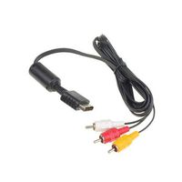 Black 6FT Composite Video & Audio AV Cable for Sony PlayStation / PlayStation 2 / PlayStation 3