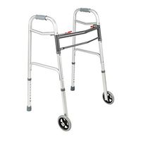 Heavy Duty Professional Disabled Adult Elderly Medical Walker Walking Assistance Walking Frame 5" Wheels Foldable Height Adjustable Walking Rehabilitation Training Home Indoor Outdoor Hospital Use