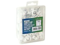 Velleman CFCR4W Round Cable Clip, 1 Grade to 12 Grade, 5.3" Height, 4 mm Cable Diameter, White (Pack of 100)