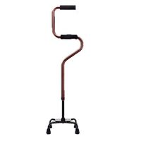 YULAN Two-Stage Walking Aid Cane Aluminum Alloy Brown Color Adjustable Adjustable Non-Slip Four-Footed Old Man Cane