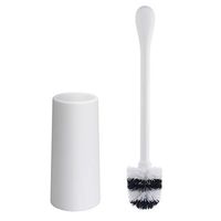 AmazerBath Toilet Brush and Holder, Good Grip Toilet Brush Compact Toilet Bowl Brush Set with Strong Bristles, Long Handle, Deep Cleaning (White)
