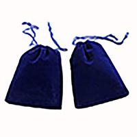 rainbowroseus 50PCS 4” x 5” Blue Velvet Cloth Jewelry Pouches Drawstring Bags Candy Gift Bag Pouch Christmas Wedding Favors