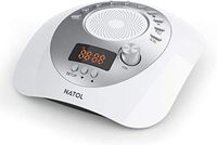 NATOL White Noise Machine Rechargeable for Sleep, White Noise Maker Portable with 10 Soothing White Sounds, Adjustable Volume, Auto-Off Timer and Time Display, Sound Therapy for Baby and Adult