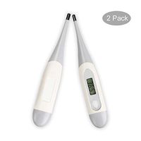 2-Pack Flexible Tip Thermometer, Digital LCD Body Temperature Thermometer for Adults Baby Oral and Rectal Armpit - ℃ Accurate Readings