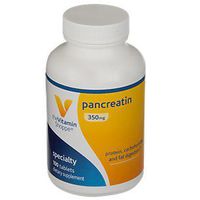 The Vitamin Shoppe Pancreatin 500MG, Natural Digestive Enzyme Supplement, Supports Digestion of Fats, Protein, Carbohydrates (100 Tablets)