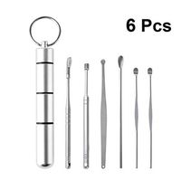 Beaupretty 6PCS Ear Wax Remover Tool Stainless Steel Ear Wax Picker with Storage Box Ear Cleaner Tool for Women Men
