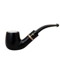 Gasparini Briar Bent Billiard Black Meerschaum Lined Brown Tobacco Smoking Pipe Made in Italy