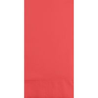 Club Pack of 192 Coral Premium 3-Ply Disposable Party Paper Guest Napkins 8"