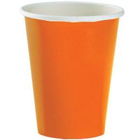 Party Dimensions 9 oz. Hot/Cold Paper Cup, 12 Count, Orange