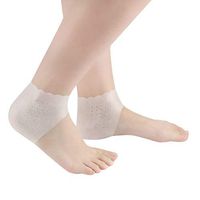 SUPVOX 1 Pair of Plantar Fasciitis Silicone Gel Sleeve Breathable Heel Socks Protector for Cracked Skin and Heel Pain (Transparent)