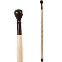 Handcrafted Wood Walking Cane - Made in the USA by Brazos - Twisted Cocobolo Knob/Maple Shaft - 40 inches