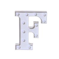QIUUE 26 Letters LED Lights - Alphabet LED Letter Lights Light Up White Plastic Letters Standing Hanging A-N (F)