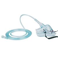 Healva Adult Elongated Oxygen Mask with 6.5' Tubing and Adjustable Elastic Strap - 2 Packs