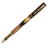 Elite Rollerball Pen - 24kt Gold - Black and White Ebony