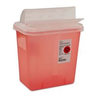 Covidien 89651 Multi-Purpose Sharps Containers with Horizontal-Drop Opening Lid, 2 gal Capacity, 12.75" Height x 7.25" Depth x 10.5" Width, Red (Pack of 20)