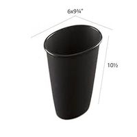 Black Plastic Oval Wastebasket, Small Trash Can Wastebasket, Garbage Container Bin for Bathroom, Kitchen, Laundry Room (1 Unit)