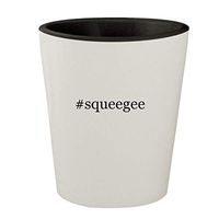 #squeegee - White Outer & Black Inner Hashtag Ceramic 1.5oz Shot Glass