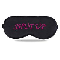 Sleep Eye Mask for Men Women, Night Sleep Mask, Block Out Light, Soft Comfort Eye Shade Cover for Travel Office Home Blindfold with Adjustable Strap Black (Shut up Red）)